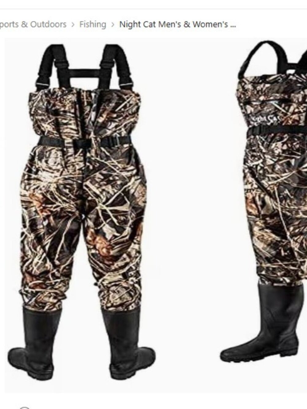 NIGHT CAT CAMOUFLAGE CAMO FISHING WADERS SIZE 45 / 12 NEW IN PACKAGE